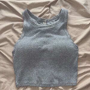 Uniqlo Heather Gray Padded Tank Top